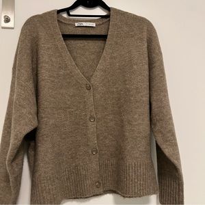 Zara Beige Button down Sweater